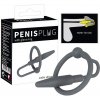 You2Toys Penisplug - silikónový krúžok na penis s kolíkom do močovej trubice sivý