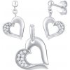 Silvego Strieborná súprava šperkov v tvare srdca - náušnice a prívesok FWS8680 Silvego Strieborná súprava šperkov v tvare srdca - náušnice a prívesok FWS8680