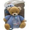 Teddies Medveď naťahovací hrací strojček s hrkálkou plyš modrý na karte v sáčku 18 cm Teddies Medveď naťahovací hrací strojček s hrkálkou plyš modrý na karte v sáčku 18 cm