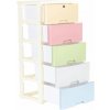ModernHome PJJCBS0022-05A Regál s 5 výsuvnými zásuvkami na kolečkách, 83 × 32 × 38 cm