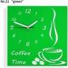 Oranžové hodiny na stenu Coffee Time zelená Oranžové hodiny na stenu Coffee Time zelená