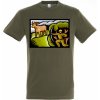Tričko poľovnícke Lovec s jeleňom - olivové, 3XL Tričko poľovnícke Lovec s jeleňom - olivové, 3XL
