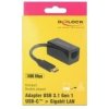 DeLock - Síťový adaptér - USB-C 3.1 - Gigabit Ethernet x 1 - černá 65904 DeLock - Síťový adaptér - USB-C 3.1 - Gigabit Ethernet x 1 - černá 65904