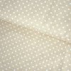 Bavlna vzorovaná - Bodka (3mm) biela na béžovom Bavlna vzorovaná - Bodka (3mm) biela na béžovom