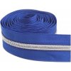 Zips metráž / 5 mm / modrý / strieborné zúbky Zips metráž / 5 mm / modrý / strieborné zúbky
