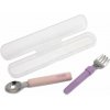 Melii Dětská vidlička a lžička s pouzdrem ružová/fialová Melii Dětská vidlička a lžička s pouzdrem ružová/fialová