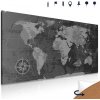 Obraz na korku historická mapa sveta v čiernobielom prevedení Obraz na korku historická mapa sveta v čiernobielom prevedení