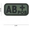 Gumová nášivka 101 Inc krv AB POS - olivová Gumová nášivka 101 Inc krv AB POS - olivová