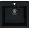 Sink Quality Ferrum 50, kuchynský granitový drez 490x450x195 mm + čierny sifón, čierna, SKQ-FER.C.1K50.XB Sink Quality Ferrum 50, kuchynský granitový drez 490x450x195 mm + čierny sifón, čierna, SKQ-FER.C.1K50.XB