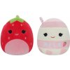 SQUISHMALLOWS 13 cm 2v1 Jahoda Scarlet a Jahodový milk shake Amelie SQUISHMALLOWS 13 cm 2v1 Jahoda Scarlet a Jahodový milk shake Amelie