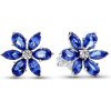 Pandora Očarujúce strieborné náušnice Modrý kvet Timeless 292407C01