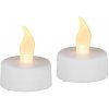 Sviečky MagicHome Vianoce, LED čajové, sada 2 ks, biele, na hrob, pohyblivý plameň Sviečky MagicHome Vianoce, LED čajové, sada 2 ks, biele, na hrob, pohyblivý plameň