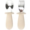 Malý Ježko 2 ks Kovový príbor pre bábätká - Pastel Beige