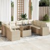 Zostava záhradného nábytku plast VidaXL béžová, 10-dielna Zostava záhradného nábytku plast VidaXL béžová, 10-dielna