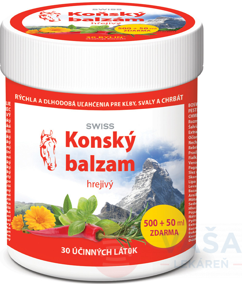 Swiss konský balzam hrejivý 550 ml