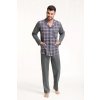 Pánske rozopínanie pyžamo Luna 797 3XL-4XL tmavě modrý potisk 4XL Pánske rozopínanie pyžamo Luna 797 3XL-4XL tmavě modrý potisk 4XL