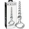 Icicles No. 67 - sklenené dildo s guľkami - priehľadné Icicles No. 67 - sklenené dildo s guľkami - priehľadné