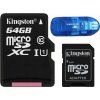 KINGSTON MICRO SD KARTA 64GB cl10 UHS + SD ČÍTAČKA KINGSTON MICRO SD KARTA 64GB cl10 UHS + SD ČÍTAČKA