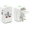 Univerzálny cestovný adaptér EU, UK, USA, AUS Typ: S 2x USB + USB-C Univerzálny cestovný adaptér EU, UK, USA, AUS Typ: S 2x USB + USB-C