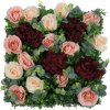 Wall flower - pink rose and dark red hydrangea, 50 x 50 cm (Kvetinová stena - ružová ruža a ruda hortenzie) Wall flower - pink rose and dark red hydrangea, 50 x 50 cm (Kvetinová stena - ružová ruža a ruda hortenzie)