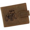 Hnedá pánska brúsená kožená peňaženka traktor GN9006 Hnedá pánska brúsená kožená peňaženka traktor GN9006
