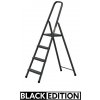 Čierny oceľový rebrík s nosnosťou 125 kg 4-stupňový Čierny oceľový rebrík s nosnosťou 125 kg 4-stupňový