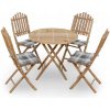 VidaXL 5-dielna skladacia súprava záhradného nábytku s poduškami, bambus VidaXL 5-dielna skladacia súprava záhradného nábytku s poduškami, bambus