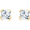 Šperky eshop - Náušnice zo 14K žltého zlata - číry zirkón v tvare štvorca, vložený do drobného kotlíka, puzetky S1GG42.22 Šperky eshop - Náušnice zo 14K žltého zlata - číry zirkón v tvare štvorca, vložený do drobného kotlíka, puzetky S1GG42.22