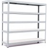 Policový regál Trestles RH 1500x1200x450, nosnosť 1750 kg, 5 políc Farba: sivá, Typ police: biela HDF 5 mm Policový regál Trestles RH 1500x1200x450, nosnosť 1750 kg, 5 políc Farba: sivá, Typ police: biela HDF 5 mm