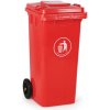Plastová popolnica na triedený odpad 120 litrov, červená Plastová popolnica na triedený odpad 120 litrov, červená