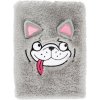 BAAGL A-8158 Doggie plyšový notes A5 linajkový svetlosivý 80 listov