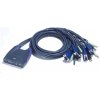 ATEN KVM prepínač 4-portový VGA KVMP USB2.0, mini, audio, 0,9 m káble CS-64US ATEN KVM prepínač 4-portový VGA KVMP USB2.0, mini, audio, 0,9 m káble CS-64US