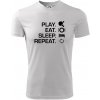 Stolný tenis - eat sleep - Pánske tričko Fantasy športové - XL ( Biela ) Stolný tenis - eat sleep - Pánske tričko Fantasy športové - XL ( Biela )
