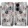 Peňaženkové kožené puzdro DRAWING na Huawei P50 - Material Flower Peňaženkové kožené puzdro DRAWING na Huawei P50 - Material Flower