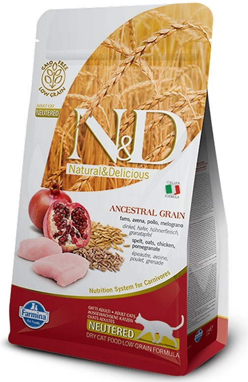 Farmina N&D Low grain Neutered cat Chicken and pomegranate 5 kg