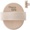 Drevená masážna guľatá kefa s prírodným vlasom, prírodná Cherry life Drevená masážna guľatá kefa s prírodným vlasom, prírodná Cherry life