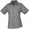 PREMIER PR 302 / Dámska popelínová košeľa s krátkym rukávom - dark grey XXXL PREMIER PR 302 / Dámska popelínová košeľa s krátkym rukávom - dark grey XXXL