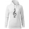 Husľový kľúč z nôt - Mikina dámská Cape s kapucí - XL ( Biela ) Husľový kľúč z nôt - Mikina dámská Cape s kapucí - XL ( Biela )