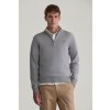 SVETER GANT SUPERFINE LAMBSWOOL HALF ZIP GREY MELANGE SVETER GANT SUPERFINE LAMBSWOOL HALF ZIP GREY MELANGE