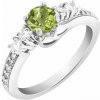 Eppi Romantický strieborný prsteň s olivínom Clarke R38603