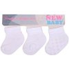 New Baby Dojčenské pruhované ponožky biele 3ks