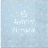 Papierové servítky Happy Birthday modré Papierové servítky Happy Birthday modré