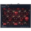Decoris Súprava sklenených gulí na vianočný stromček, červená oxblood, 21dielna Decoris Súprava sklenených gulí na vianočný stromček, červená oxblood, 21dielna