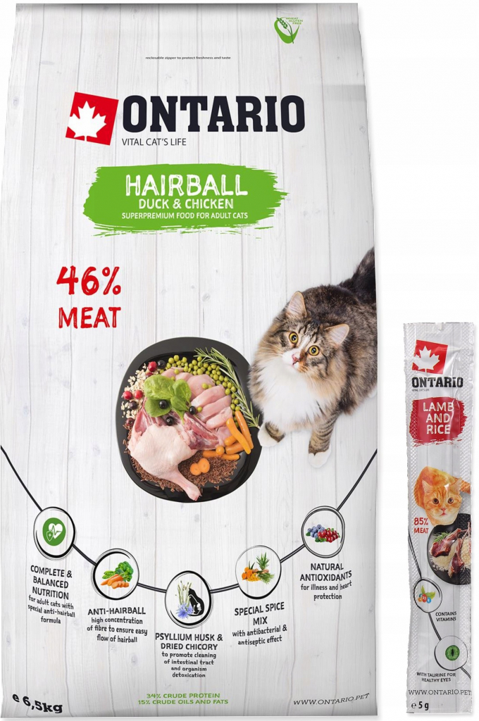 ONTARIO Cat Hairball 6,5 kg