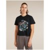 Icebreaker Merino 150 Tech Lite SS Crop Tee NZ Flora Women čierna