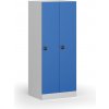 Šatníková skrinka S1 znížená, 2 oddiely, 1500 x 600 x 500 mm, zámok s čítačkou RFID kariet, modré dvere Šatníková skrinka S1 znížená, 2 oddiely, 1500 x 600 x 500 mm, zámok s čítačkou RFID kariet, modré dvere