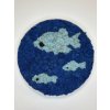 Machový kruh - Modrá voda a rybičky Veľkosť rámu: 30cm Machový kruh - Modrá voda a rybičky Veľkosť rámu: 30cm