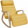 Hojdacia stolička s opierkou na nohy a vankúšom, žltá Hojdacia stolička s opierkou na nohy a vankúšom, žltá