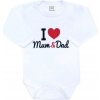 Body s potlačou New Baby I Love Mum and Dad, veľ. 56 (0-3m) Body s potlačou New Baby I Love Mum and Dad, veľ. 56 (0-3m)