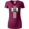 Retro kazeta - pruhy - Dámske tričko z organickej bavlny Origin (GOTS) - 2XL ( Fuchsiová ) Retro kazeta - pruhy - Dámske tričko z organickej bavlny Origin (GOTS) - 2XL ( Fuchsiová )
